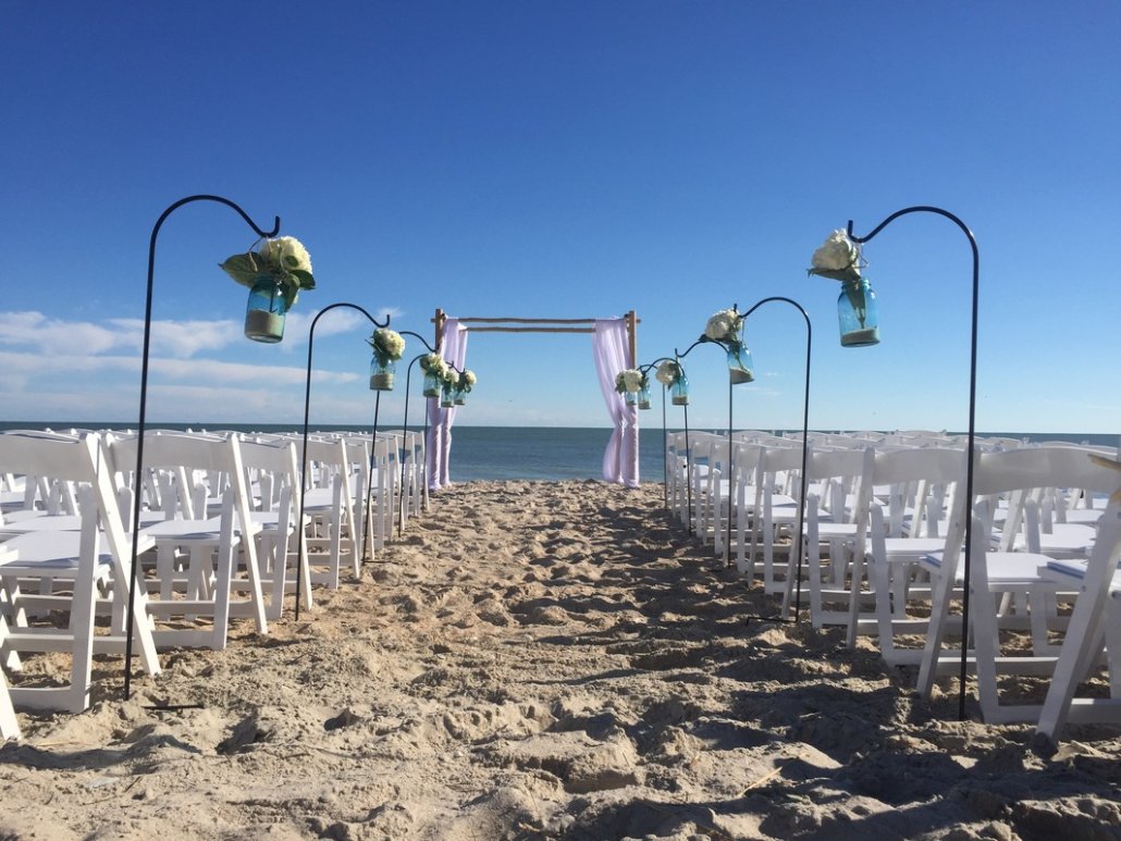 Beach wedding ceremony at Ocean's Edge 