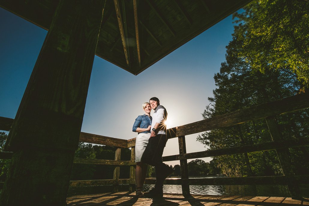 Couple engagement photo at Greenfield Lake Park